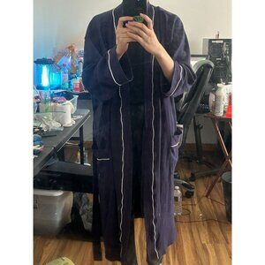 U2SKIIN Mens Cotton Robe Lightweight Knit Bathrobe(Navy Blue, L/XL)